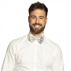 Strieborná motýlik s flitrami